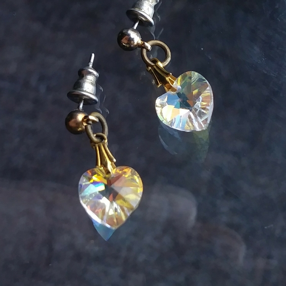 Vintage Heart Shaped Earrings - Picture 3 of 5